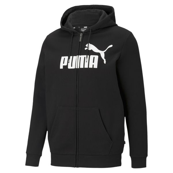 PUMA PUMA Спортна жилетка с качулка  черно / бяло