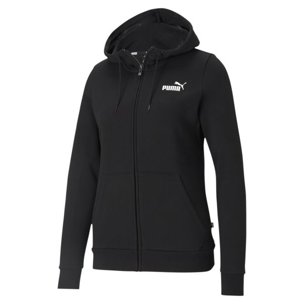 PUMA PUMA Спортна жилетка с качулка 'Essential'  черно / бяло