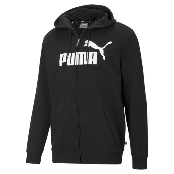 PUMA PUMA Спортна жилетка с качулка 'Essentials'  черно / бяло
