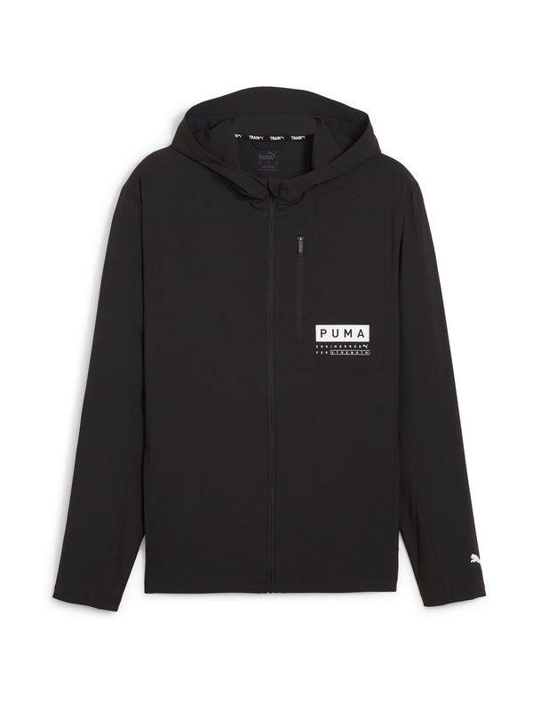 PUMA PUMA Спортно яке 'Ultraweave Hooded'  черно / бяло