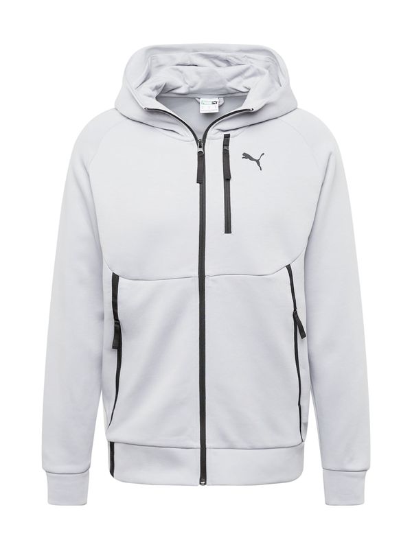 PUMA PUMA Суичъри с качулка 'PUMATECH'  светлосиво / черно