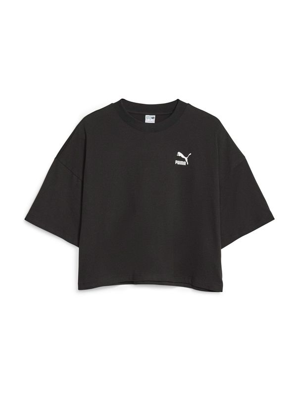 PUMA PUMA Тениска  черно / бяло