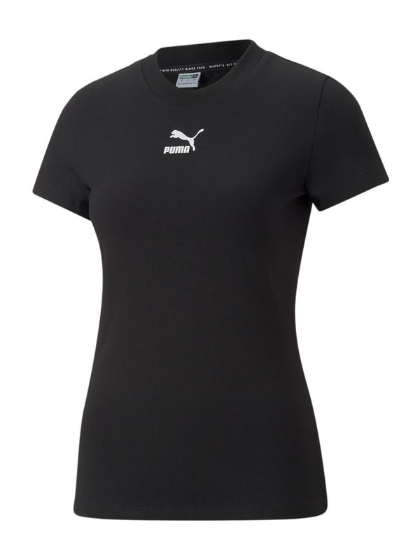 PUMA PUMA Тениска  черно / бяло