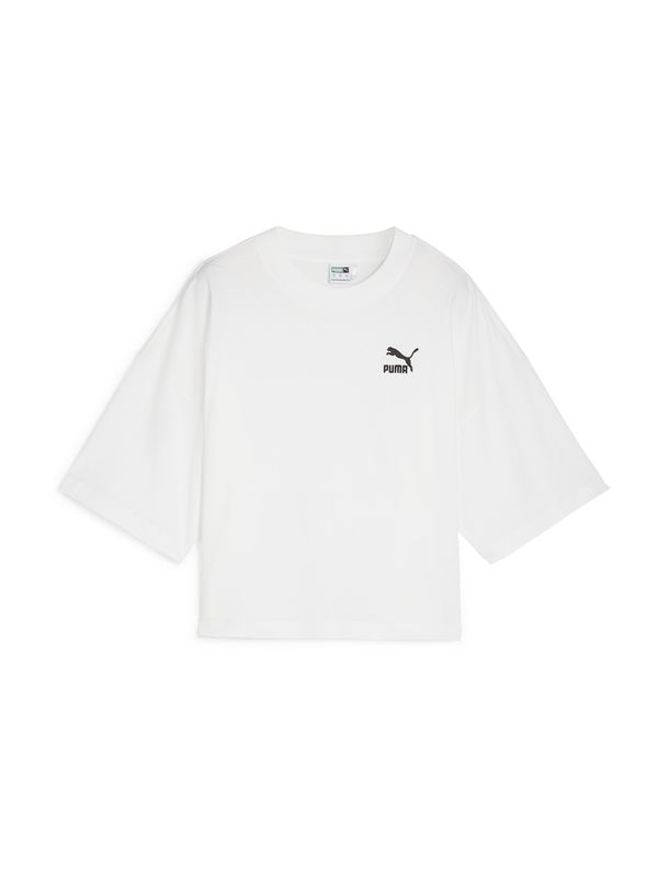 PUMA PUMA Тениска  черно / бяло