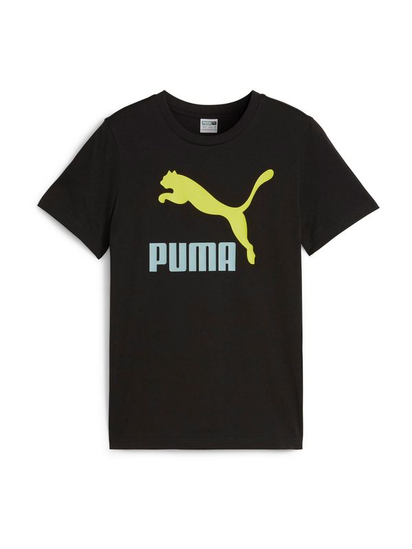 PUMA PUMA Тениска 'Classics'  пастелно синьо / лимоненожълто / черно