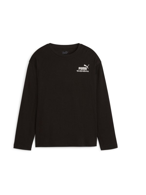 PUMA PUMA Тениска 'ESS+'  черно / бяло