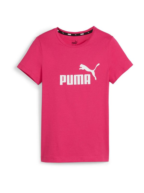 PUMA PUMA Тениска 'Essentials'  тъмнорозово / бяло