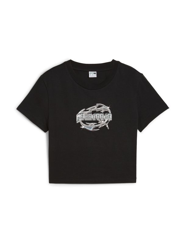 PUMA PUMA Тениска 'Hyper'  черно / сребърно