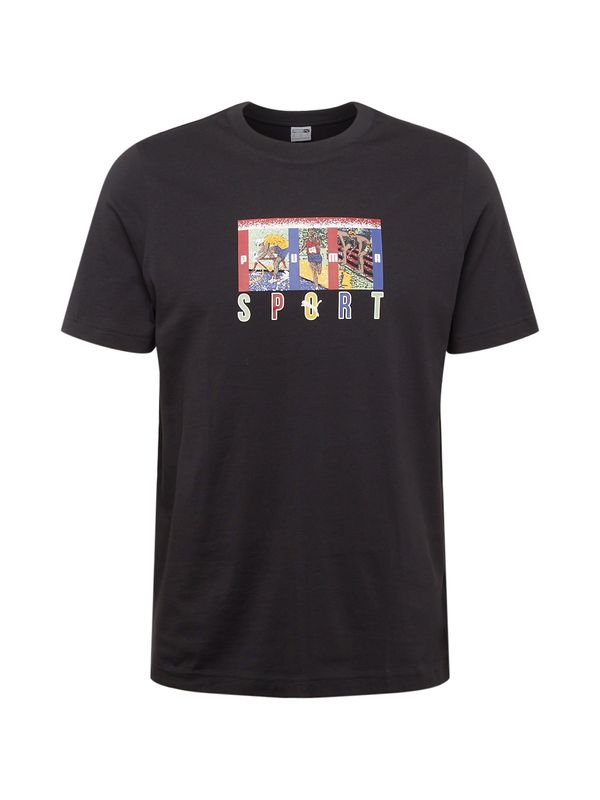 PUMA PUMA Тениска  синьо / жълто / черно / бяло