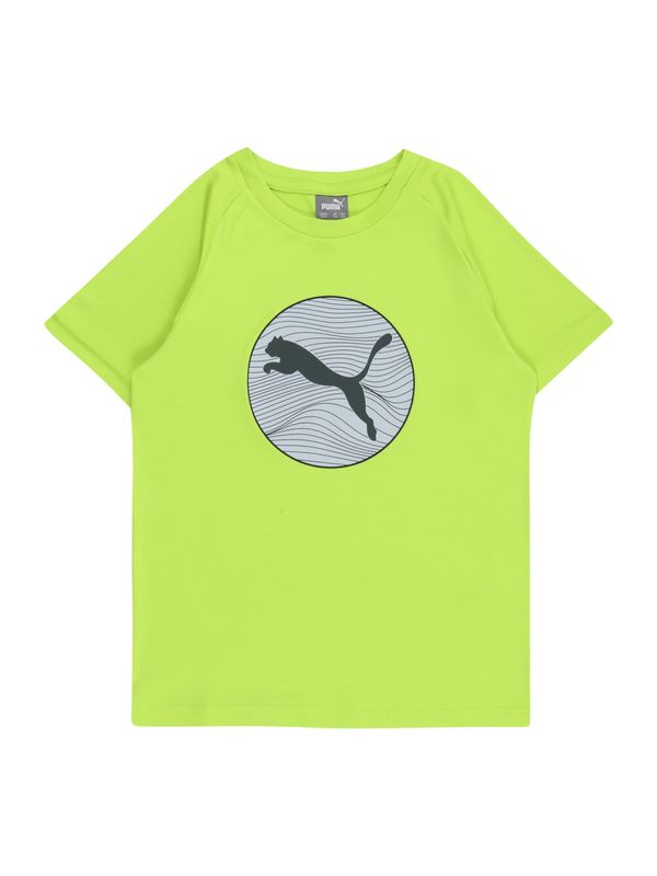 PUMA PUMA Тениска  сиво / лайм / черно
