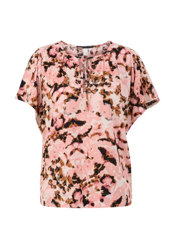 QS QS Блуза  кафяво / кайсия / черно / бяло