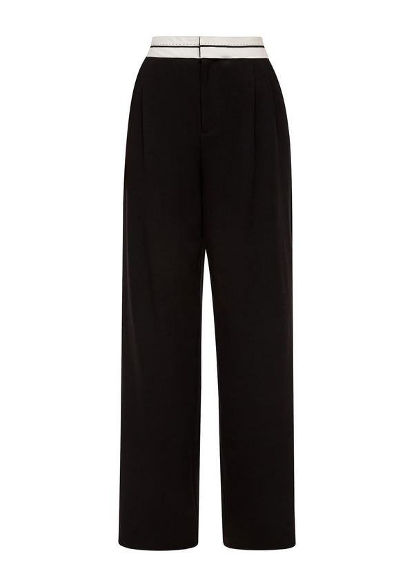 QS QS Панталон  черно / бяло