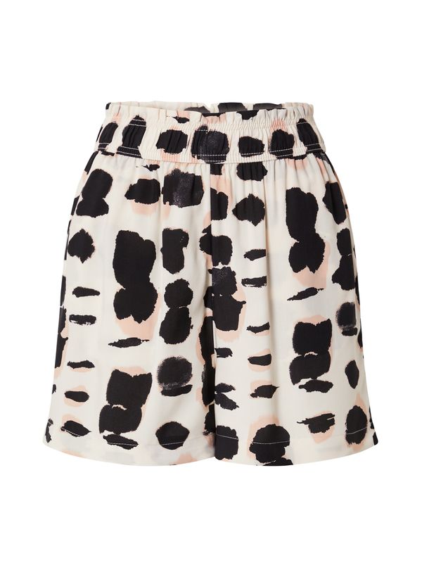 QS QS Панталон  телесен цвят / черно / яйчена черупка