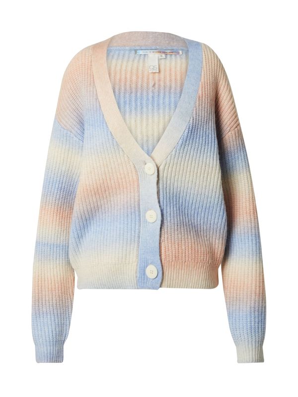 QS QS Плетена жилетка  бежово / светлосиньо / кайсия