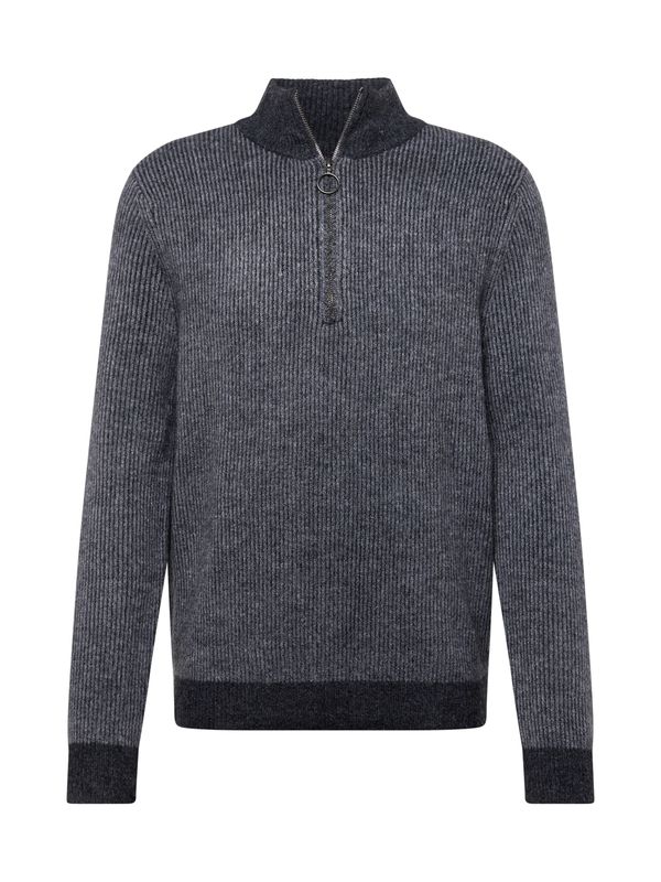 QS QS Пуловер  антрацитно черно / графитено сиво