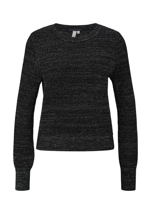 QS QS Пуловер  черно / сребърно
