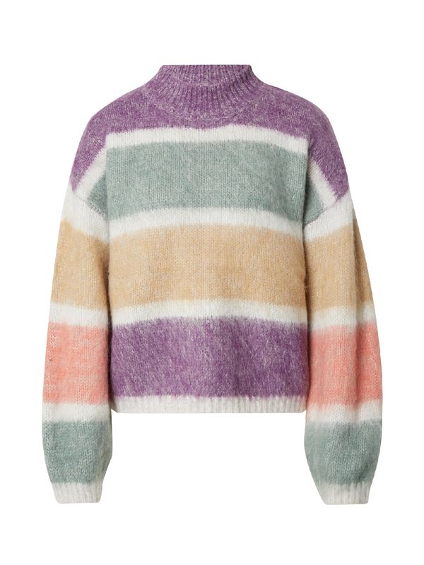 QS QS Пуловер  цвят "пясък" / пастелно зелено / люляк / пепел от рози