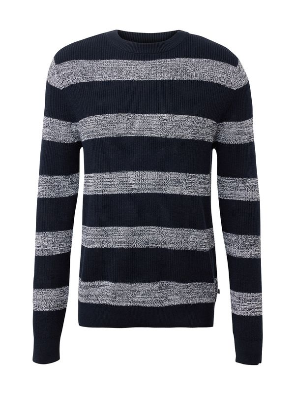 QS QS Пуловер  нощно синьо / бял меланж