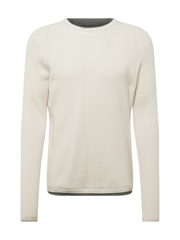 QS QS Пуловер  сиво / бял памук