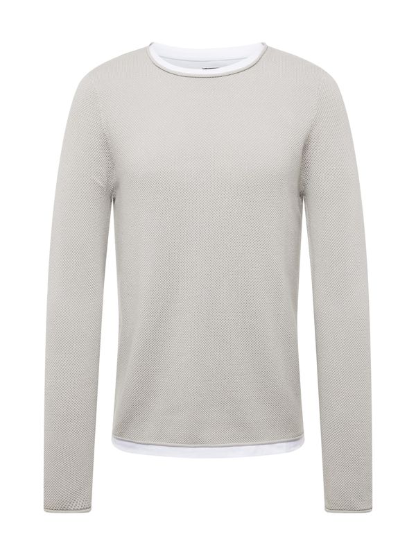 QS QS Пуловер  сиво / бяло