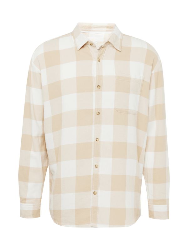 QS QS Риза  светлокафяво / бяло