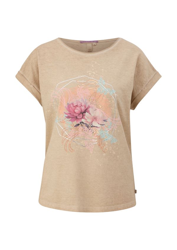QS QS Тениска  бежово / небесносиньо / оранжево / розово