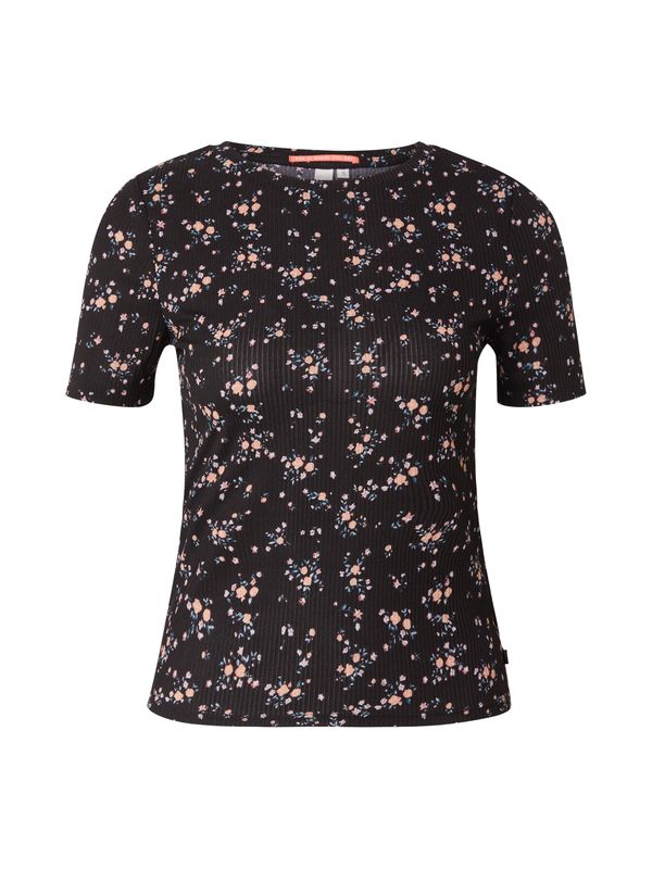 QS QS Тениска  мента / пастелно оранжево / черно / бяло