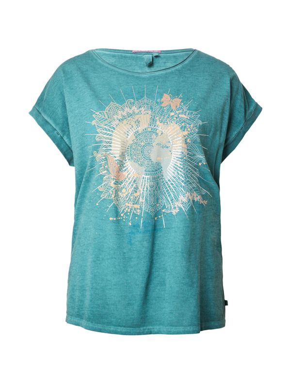 QS QS Тениска  мока / смарагдово зелено / пудра / бяло