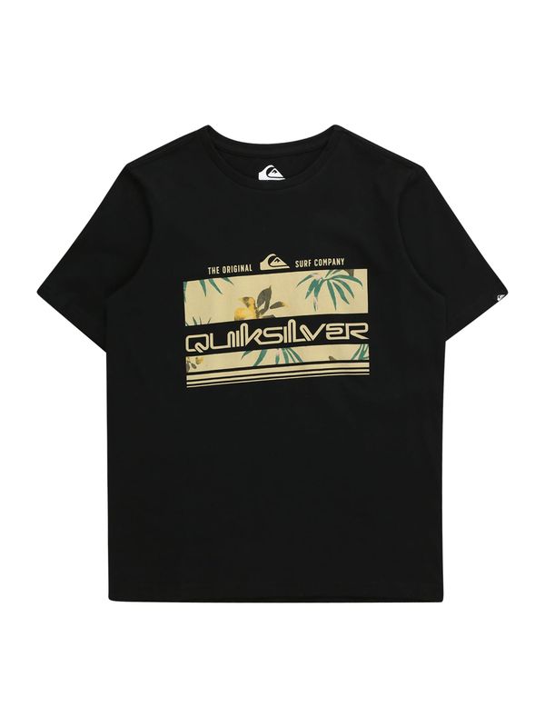 QUIKSILVER QUIKSILVER Функционална тениска 'TROPICAL RAINBOW'  цвят "пясък" / жълто / зелено / черно