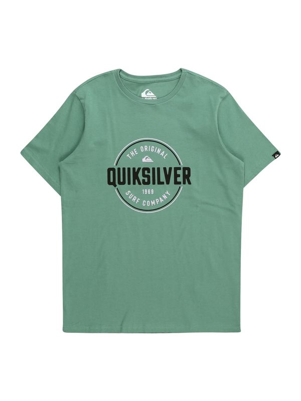 QUIKSILVER QUIKSILVER Функционална тениска 'YOUTH'  нефритено зелено / черно / бяло