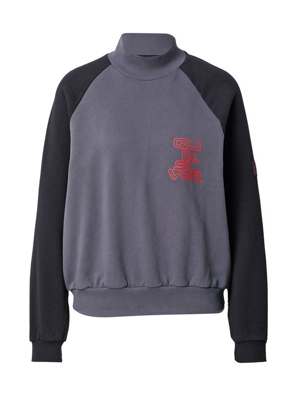 QUIKSILVER QUIKSILVER Спортен суитшърт с качулка 'UPSIDEDOWN'  тъмносиво / червено / черно