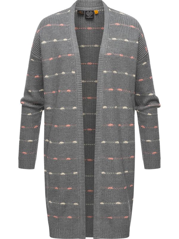 Ragwear Ragwear Плетена жилетка 'Nadina'  тъмносиво / сьомга / бял памук