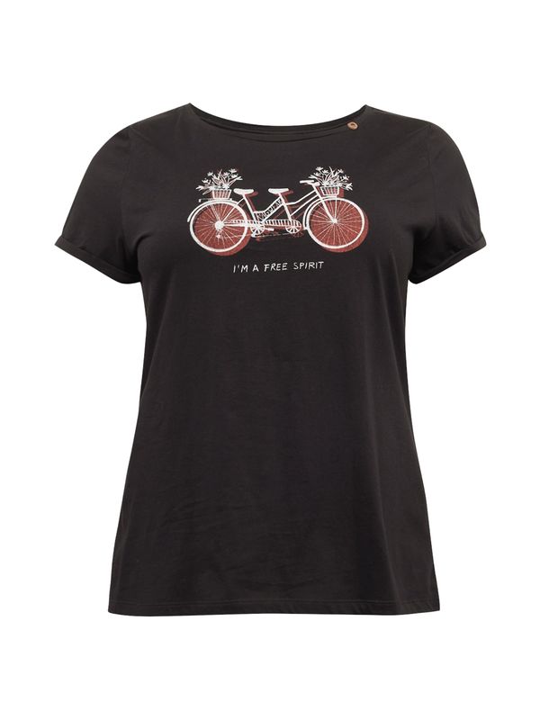 Ragwear Plus Ragwear Plus Тениска 'FLLORAH'  червено / черно / бяло