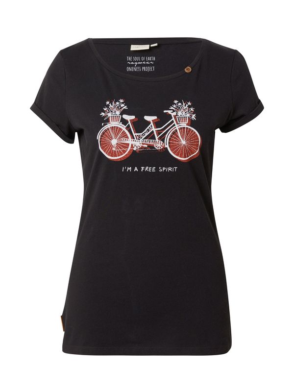 Ragwear Ragwear Тениска 'FLLORAH'  бургундово червено / черно / бяло