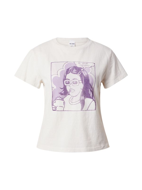 RE/DONE RE/DONE Тениска 'IN YOUR DREAMS'  лилав / бяло