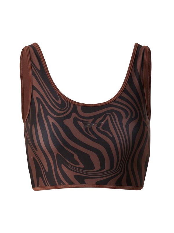 Reebok Reebok Спортен сутиен 'LUX'  кафяво / тъмносиво / черно