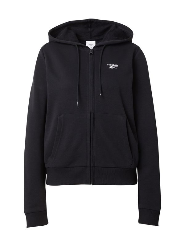 Reebok Reebok Спортна жилетка с качулка  черно / бяло