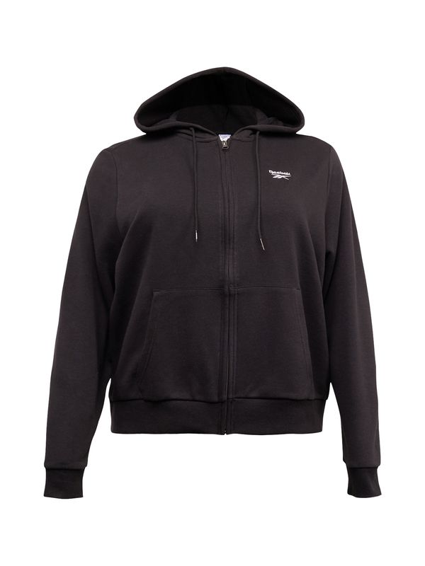 Reebok Reebok Спортна жилетка с качулка  черно / бяло