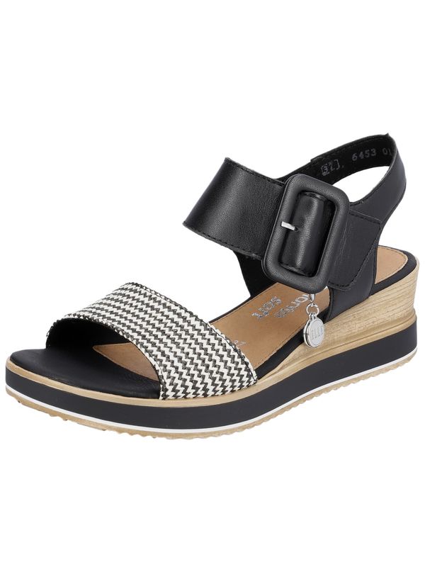 REMONTE REMONTE Сандали с каишка  черно / бяло