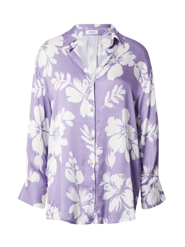 REPLAY REPLAY Блуза  лилав / бяло