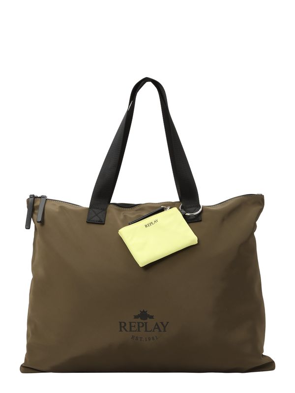 REPLAY REPLAY "Чанта тип ""Shopper"""  каки / черно