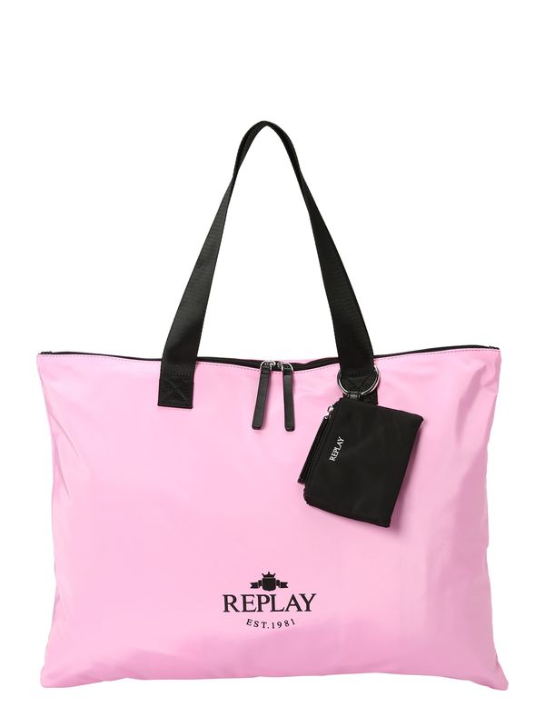 REPLAY REPLAY "Чанта тип ""Shopper"""  светлорозово / черно