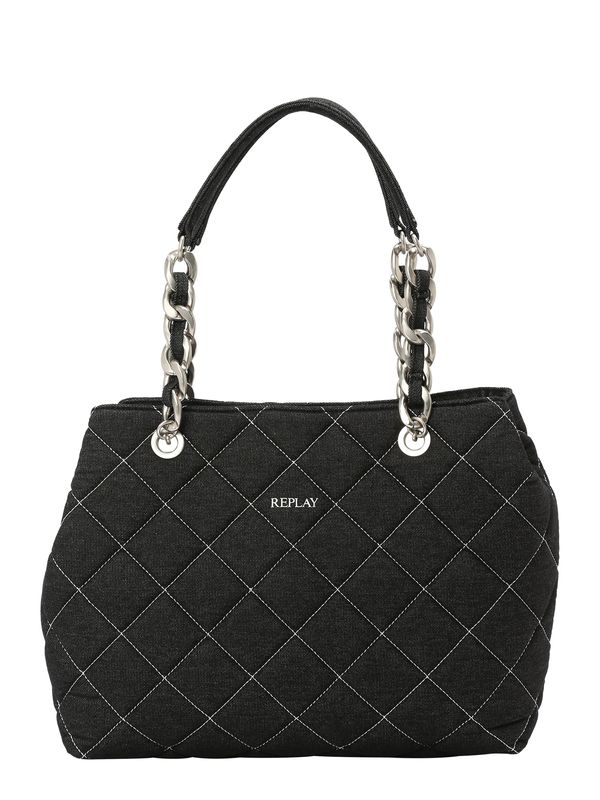 REPLAY REPLAY Чанта за през рамо  черно / сребърно / бяло