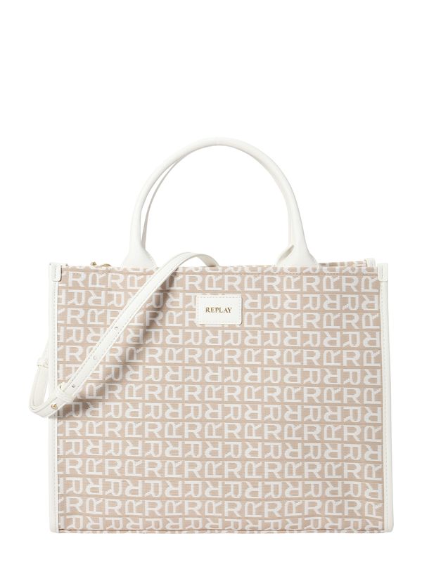 REPLAY REPLAY Дамска чанта  бежово / бяло