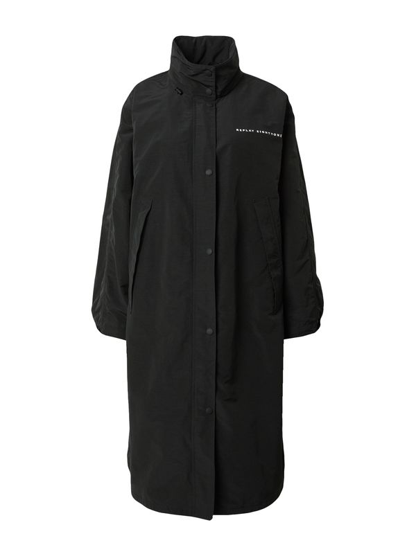 REPLAY REPLAY Преходно палто 'Jacket'  черно / бяло