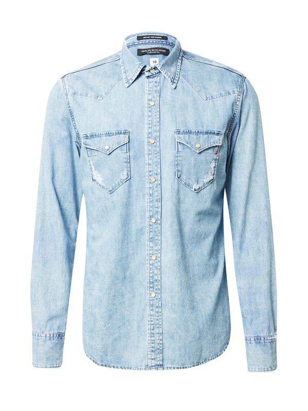 REPLAY REPLAY Риза  син деним