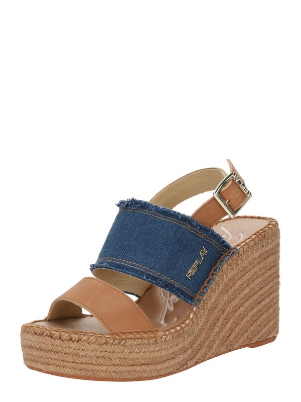 REPLAY REPLAY Сандали с каишка  синьо / кафяво