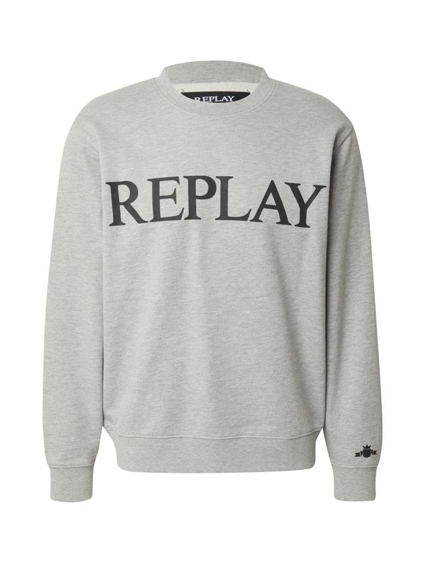 REPLAY REPLAY Суичър  светлосиво / черно