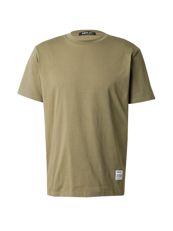 REPLAY REPLAY Тениска  каки / черно / бяло