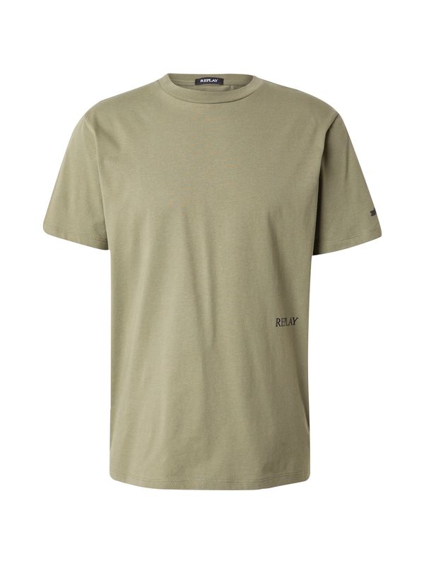 REPLAY REPLAY Тениска  каки / черно